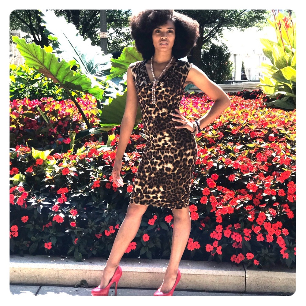 Leopard print bodycon dress